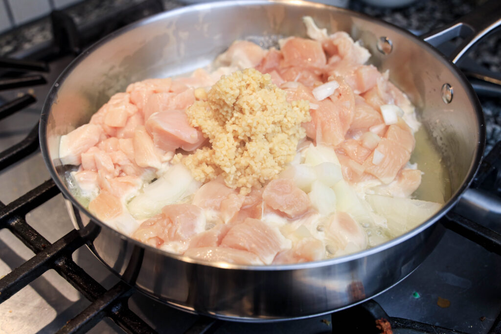 Chicken Noodle Pasta being prepared