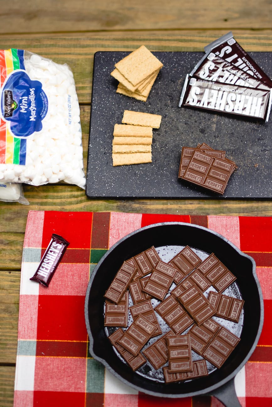 dark chocolate in frying pan