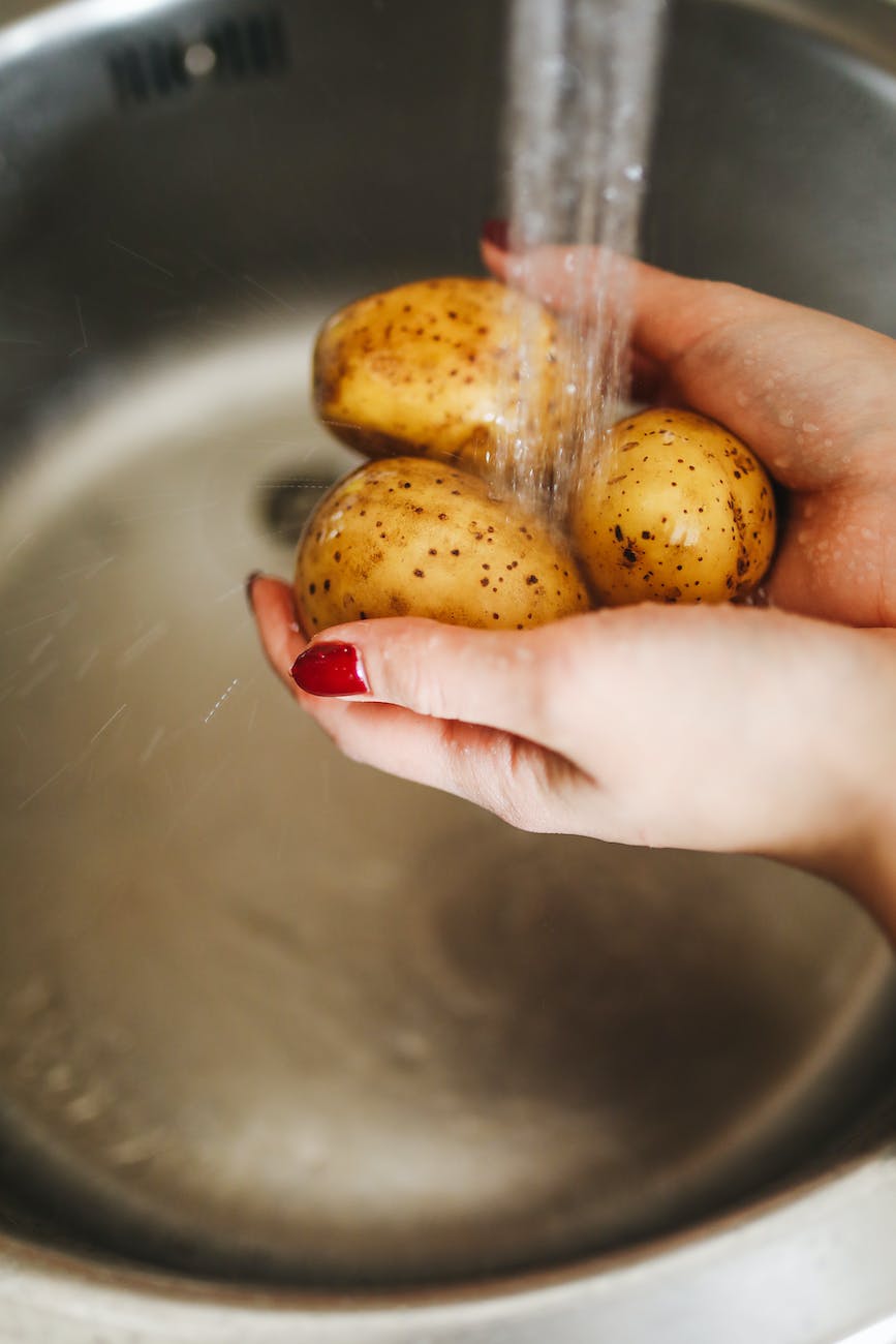 photo of person holding potatoes