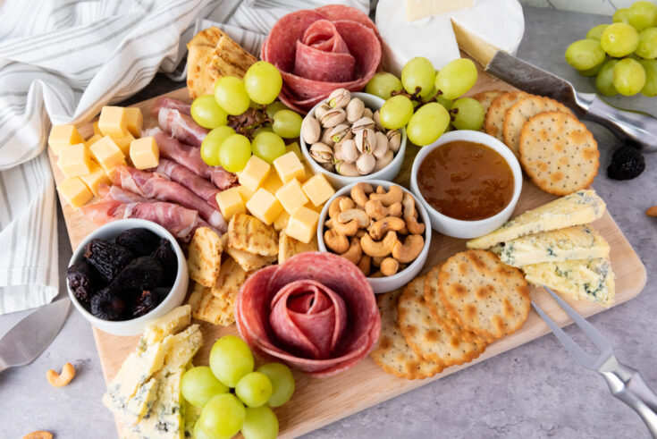 Quick Charcuterie Board With Grapes