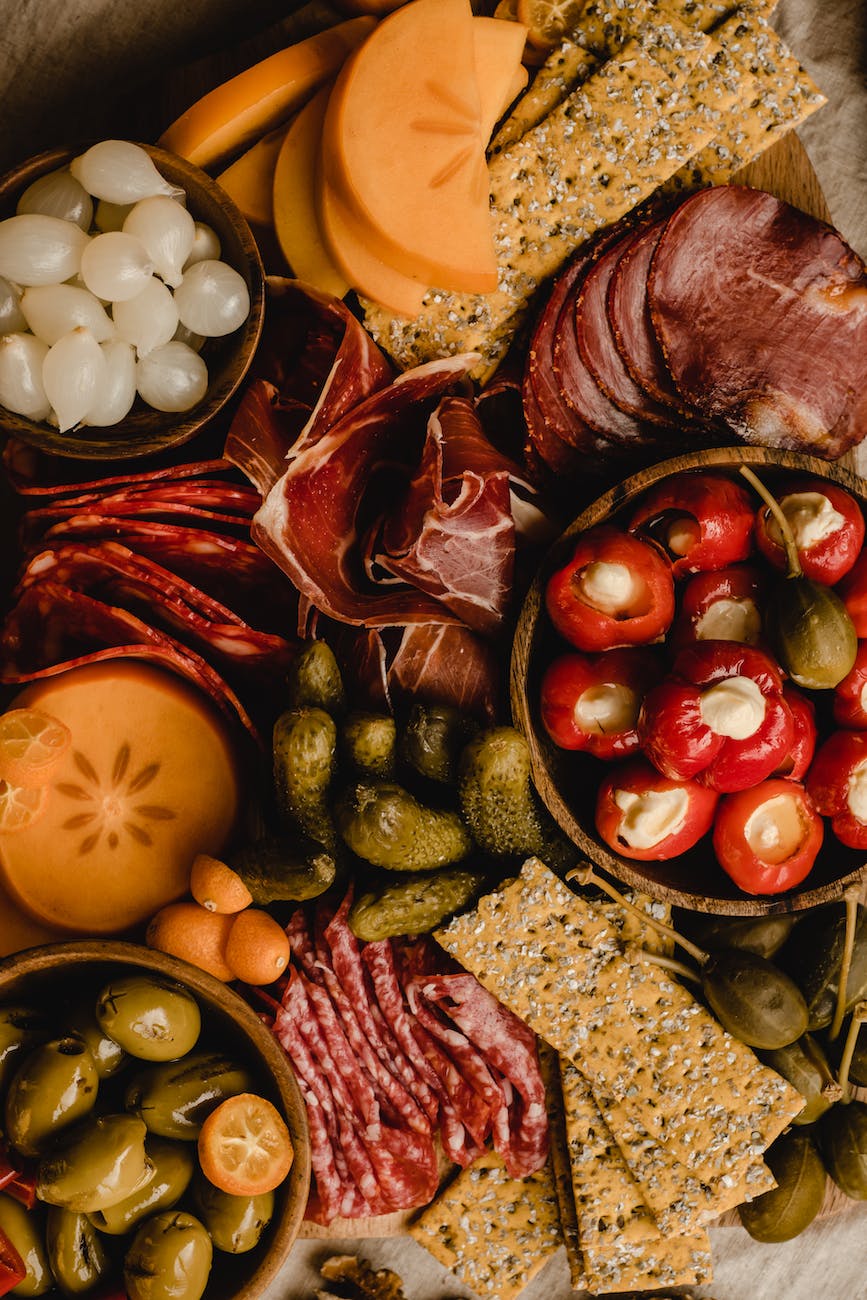 top view of a charcuterie